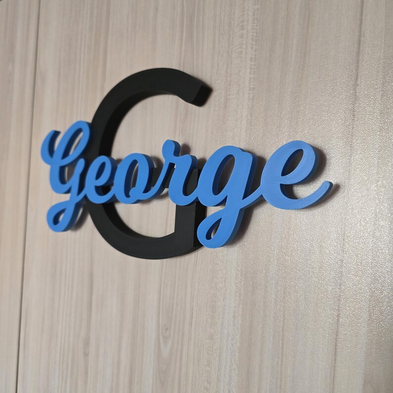 Cursive George 3D Printed Personalized Name Sign – Custom Nursery Decor - Etsy