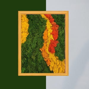 Natural Moss Wall Art | Preserved Reindeer Moss Frame | Green Plant Decor for Home or Office | Vertical Garden Wall Panel