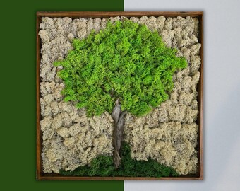 Preserved Moss Tree Wall Art – Handmade Biophilic Decor