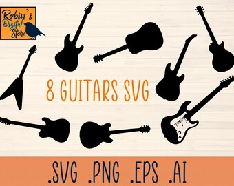 Music SVG | Guitar SVG | Guitar Clip Art | Guitar Silhouette