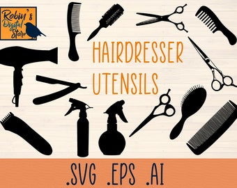 Hairdresser Utensils SVG | Hair Dresser SVG | Barber SVG | Beauty svg