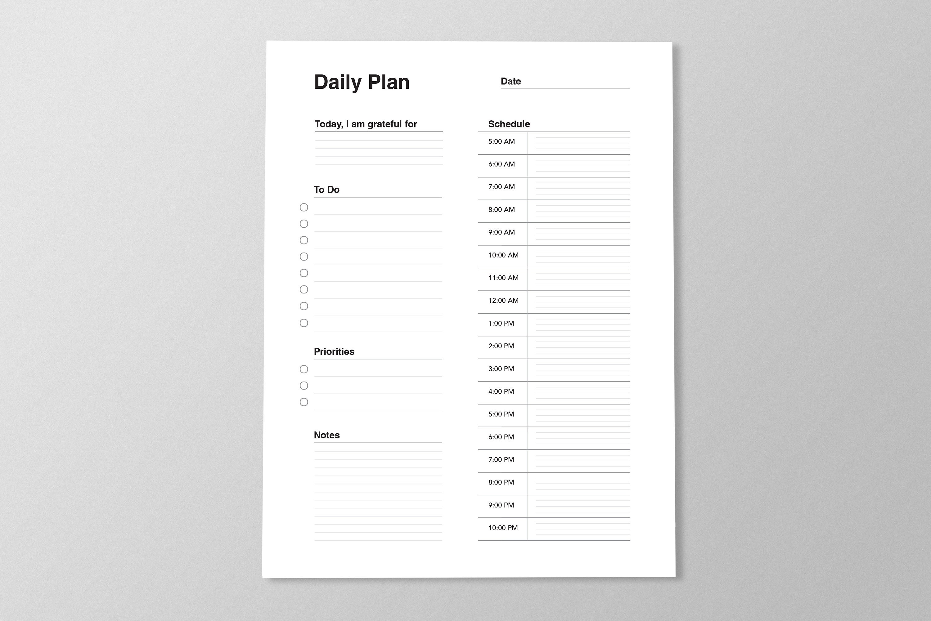 Simple Printable Daily Planner Printable, Daily to Do List for Work ...
