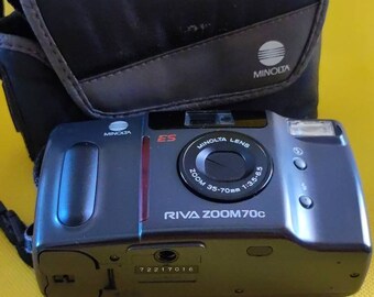 Minolta Riva Zoom 70c, an excellent compact vintage point-and-shoot camera for 35mm analogue film photography, tested and fully working