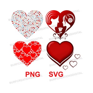 Valentine 71 cuore riempito modello clipart SVG PNG file immagine / San Valentino / download digitali / arti e mestieri