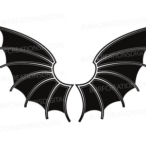 Angel Wing Black SVG PNG EPS File Downloadable Clipart Image Picture Graphic, Card Making, Wall Art, Scrap Booking, Posters, Crafts, Art