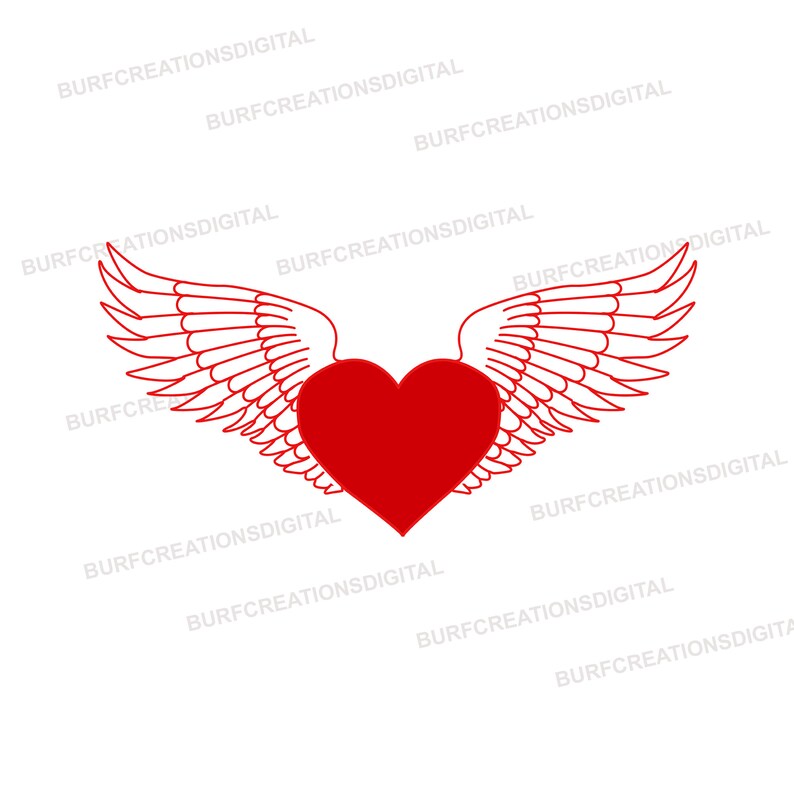 Heart Wing Downloadable Clipart Images PNG EPS SVG Files | Etsy