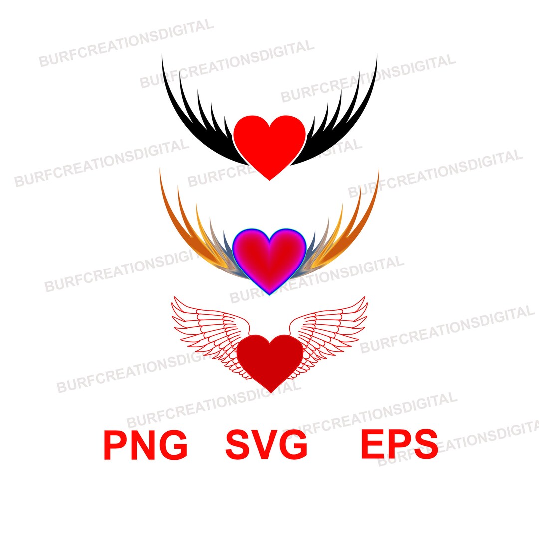 Heart Wing Downloadable Clipart Images PNG EPS SVG Files | Craft Ideas ...