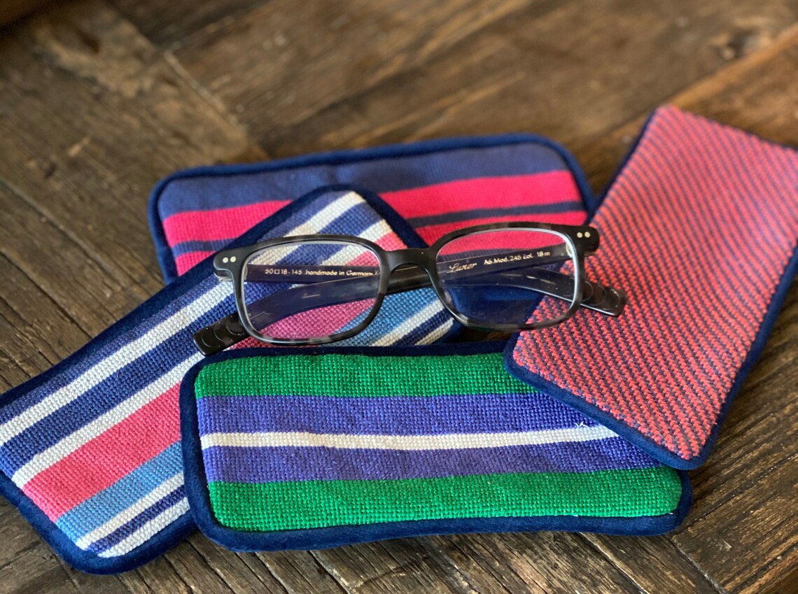 Hand-Stitched Needlepoint EyeGlass Case | Etsy
