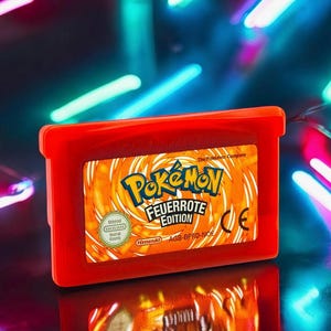 Pokémon Feuerrot Gameboy Spiel | Deutsche Version Neue Reproduktion | Pokémon Merch Retro Vintage Geschenkidee Freunde