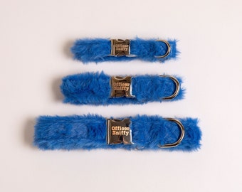 blau Plüsch Halsband flauschig für Hunde