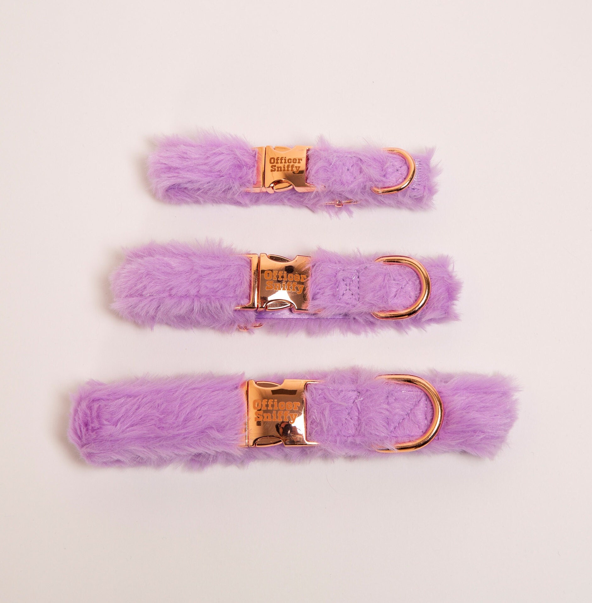 lila Plüsch Halsband für Hunde flauschig