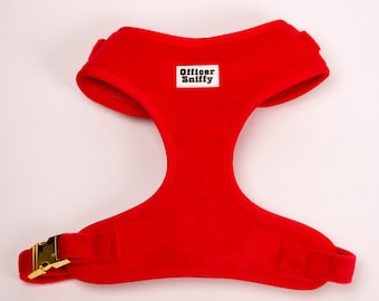Samt Hundegeschirr rot