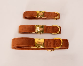 Braun Samt Halsband voor Hunde