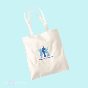 Donna and the Dynamos embroidered tote bag,Theatre gift, Merchandise,cotton rehearsal bag,script bag,shopping bag,over the shoulder