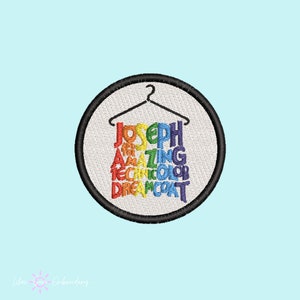 Joseph Dreamcoat Borduurpatch muziektheater, muziektheatercadeaus, Broadway-accessoires, opstrijkbaar, geschenken theaterkind, borduurspeld