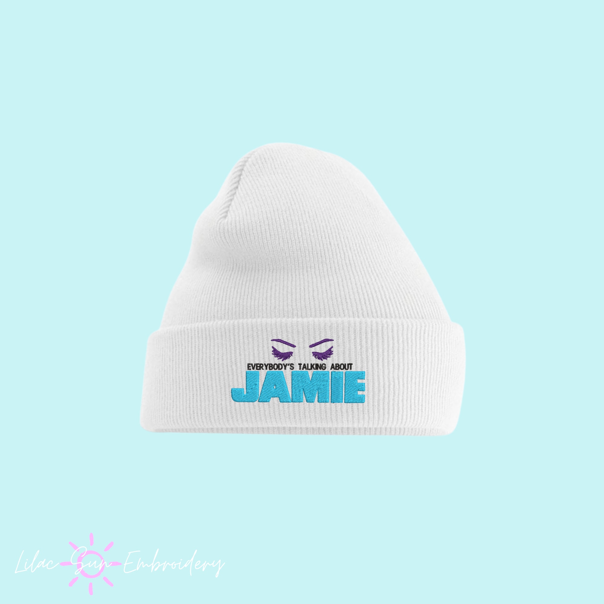 Jamie Musical embroidered beanie hat, musical theatre gifts, Broadway accessories, Theatre kid gifts, stocking filler Xmas gift
