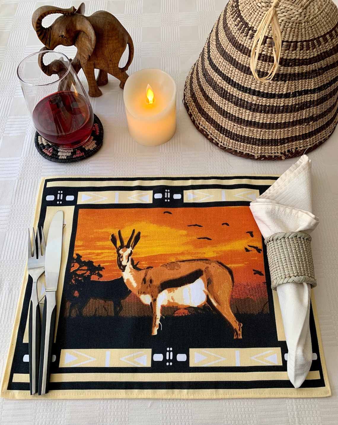 African Wildlife Placemats African Decor South African Table Etsy