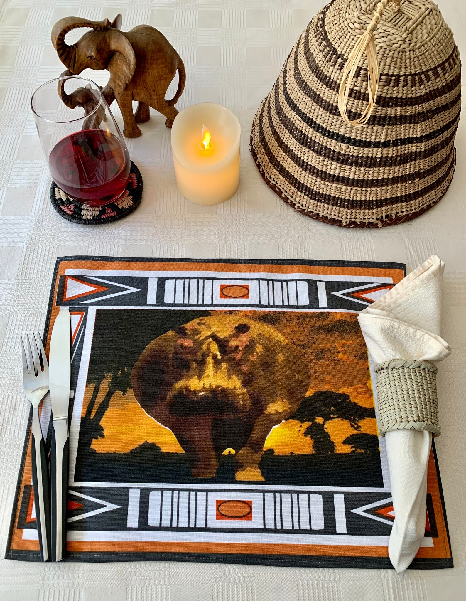 African Wildlife Placemats African Decor South African Table Etsy
