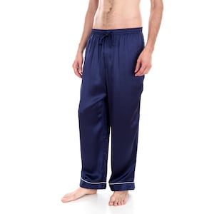 Hand-Crafted Oscar Rossa Men&#39;s Silk Sleepwear 100% Mulberry Silk Pajama Pants