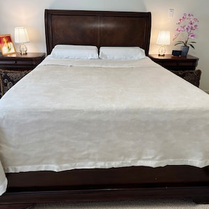 Hand-Crafted  OSCAR ROSSA Mulberry Silk Bed Blanket with Silk Charmeuse Border