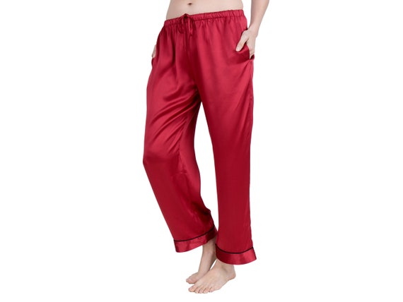 Womens silk pajama 2025 bottoms