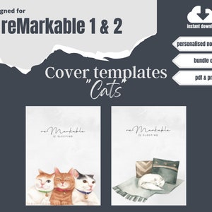 reMarkable 2 Personalised Notebook Cover Template Bundle | Digital Planner | Sleep screen | instant download PDF & PNG