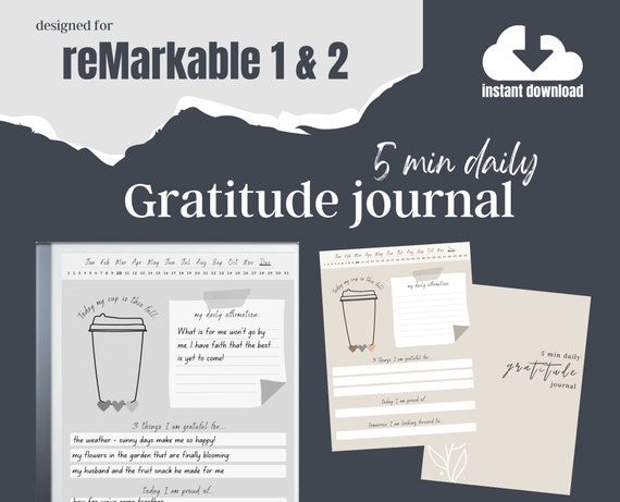 Five minute journal Minimalist Digital Daily Gratitude -  France
