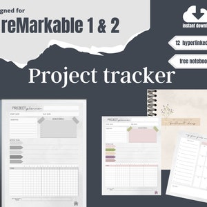 PROJECT TRACKER für reMarkable 2 | Digitale Vorlage | Produktivität Planer | Verlinkt | Sofortiger Download pdf
