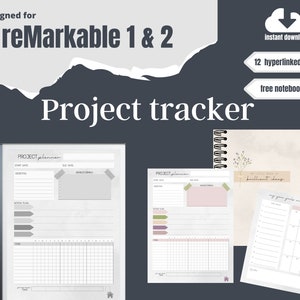 reMarkable 2 Project tracker template | planner | digital organiser | remarkable 2023 notebook | Instant download pdf