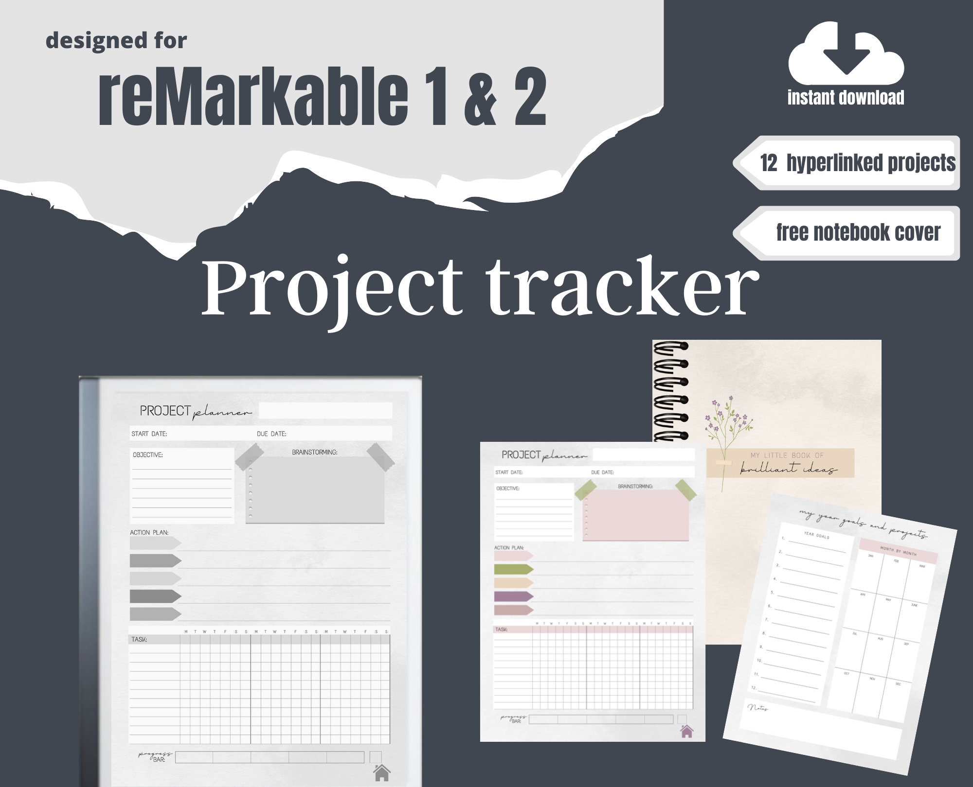 PROJECT TRACKER for Remarkable 2 | Digital Template | Productivity ...