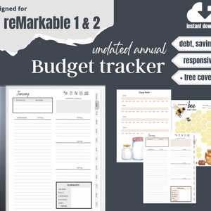 reMarkable 2 Budget Tracker Finance Planner 2023 Template | Instant Download Interactive PDF