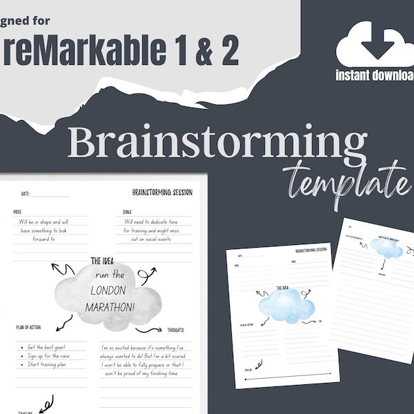reMarkable 2 BRAINSTORM templates bundle | productivity planner | digital organiser | Instant download pdf