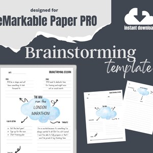 Szablony BRAINSTORM dla reMarkable paper PRO | pakiet produktywności | cyfrowy organizer | Natychmiastowe pobieranie pliku PDF