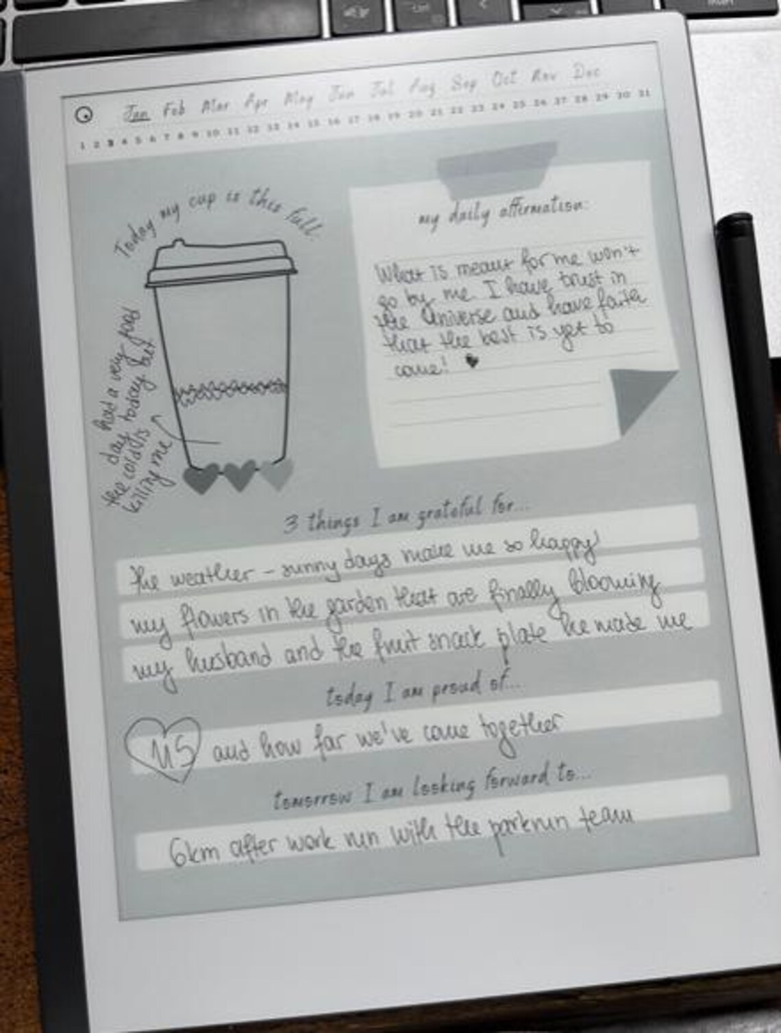 DAILY GRATITUDE JOURNAL for Remarkable 2 | Digital Notebook Template ...
