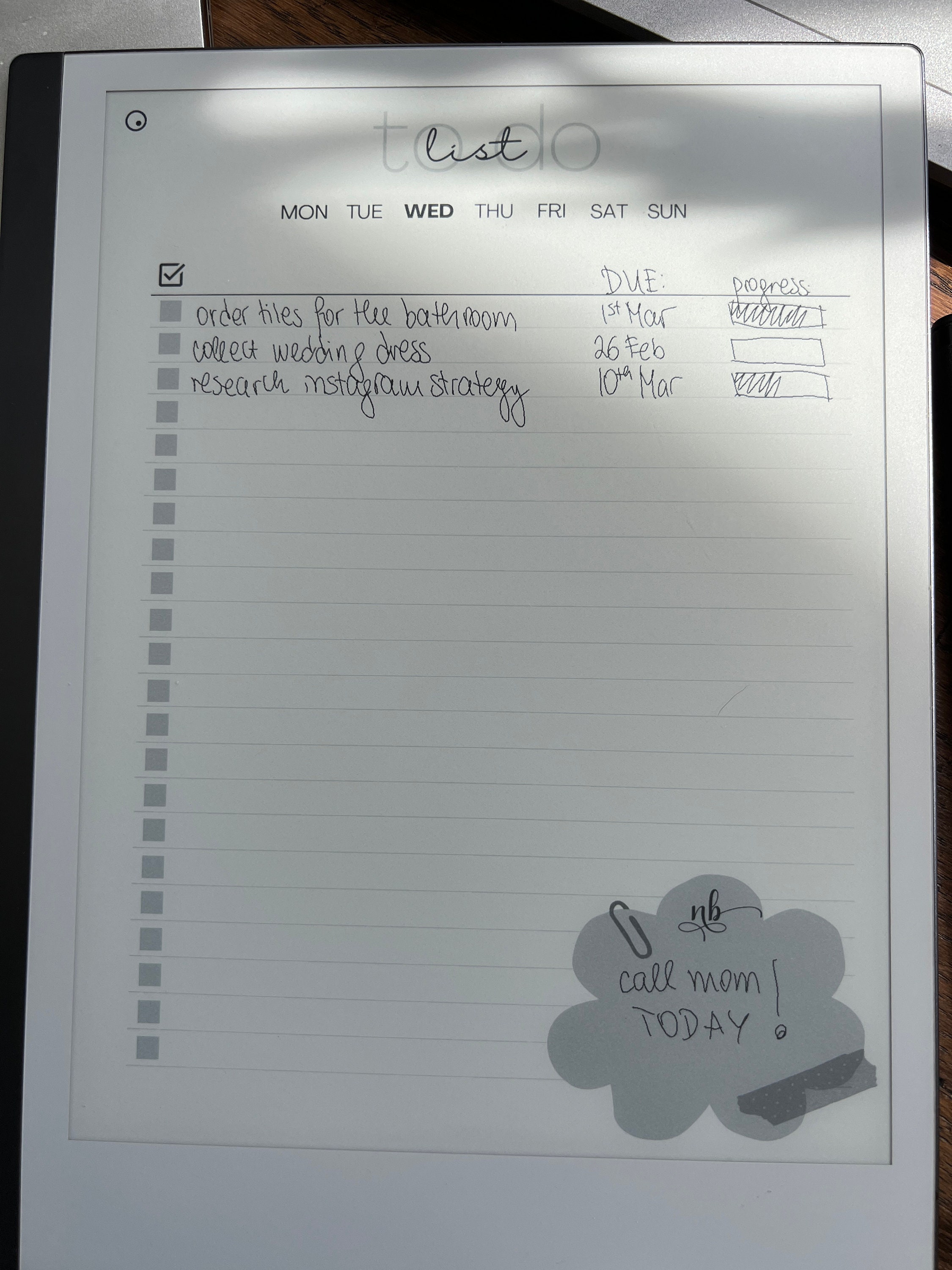 Remarkable 2 TO DO LIST Simple Minimalistic Adhd Digital Etsy