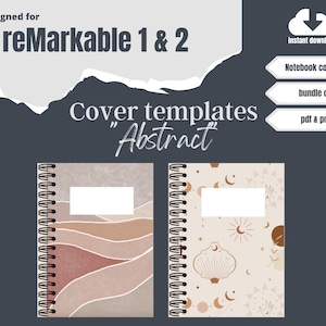 reMarkable 2 Custom Journal Notebook Notes Cover Template Bundle | Digital Planner | Sleep screen | instant download PDF & PNG