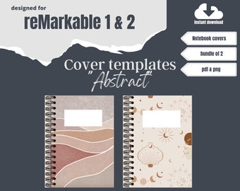 reMarkable 2 Custom Journal Notebook Notes Cover Template Bundle | Digital Planner | Sleep screen | instant download PDF & PNG