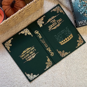 The Wicked King Hardback Cover for Paperback Books - Hand Made Dust Jacket - Folk of the Air Series