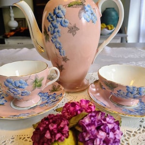 Very fine Antique Foley Bone China 5 Piece Coffee/Tea Set