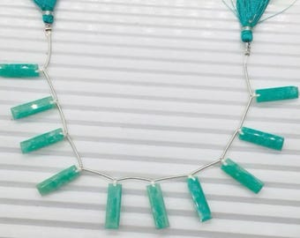 10 pezzi di perle rettangolari sfaccettate in amazzonite naturale 20x6x4 mm / Fornitura di pietre preziose per gioielli fatti a mano