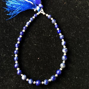 Natural Lapis Lazuli Smooth Round Balls Beads, Handmade Lapis Lazuli Gemstone Beads, Size 5-8 MM for Jewelry Making