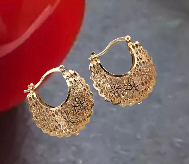 African Earrings Gold Earrings Huggies Hoop Earrings for - Etsy