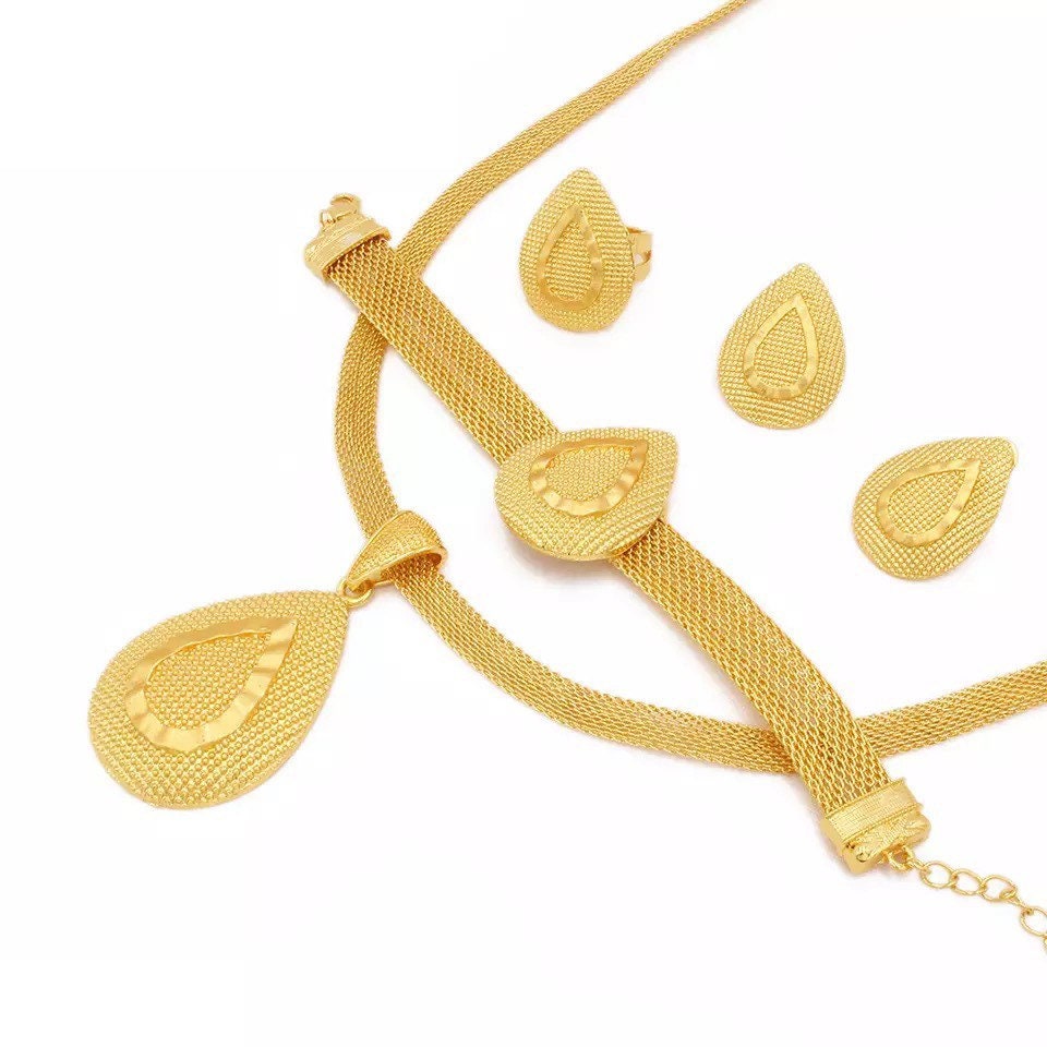 24K Gold Jewelry Set Dubai Gold Jewelry Set for Women Etsy