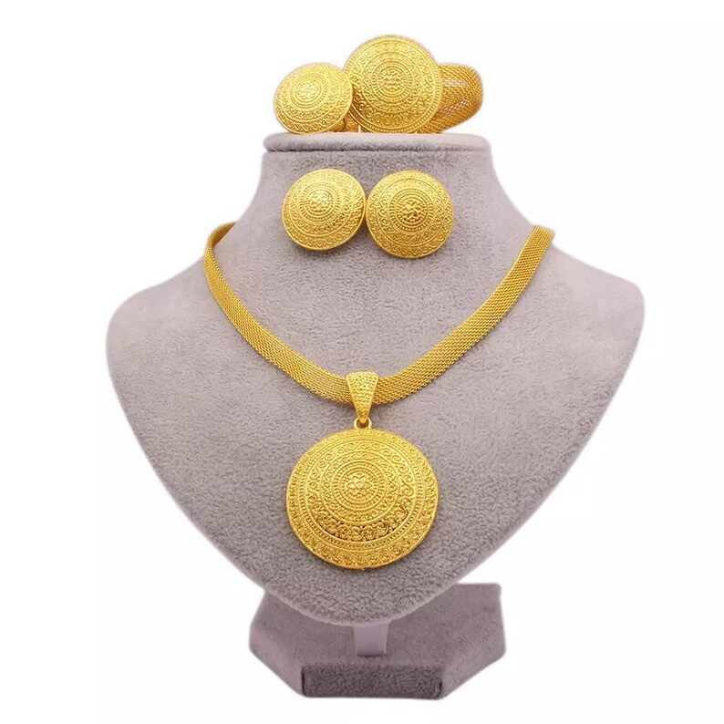 24K Gold Jewelry Set Dubai Gold Jewelry Set for Women Etsy