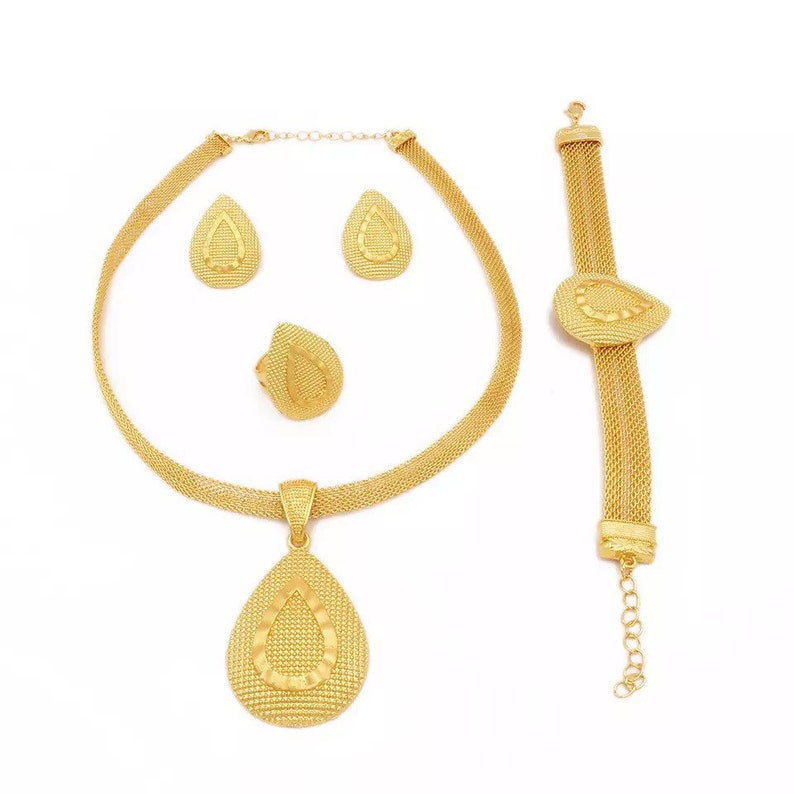 24K Gold Jewelry Set Dubai Gold Jewelry Set for Women Etsy