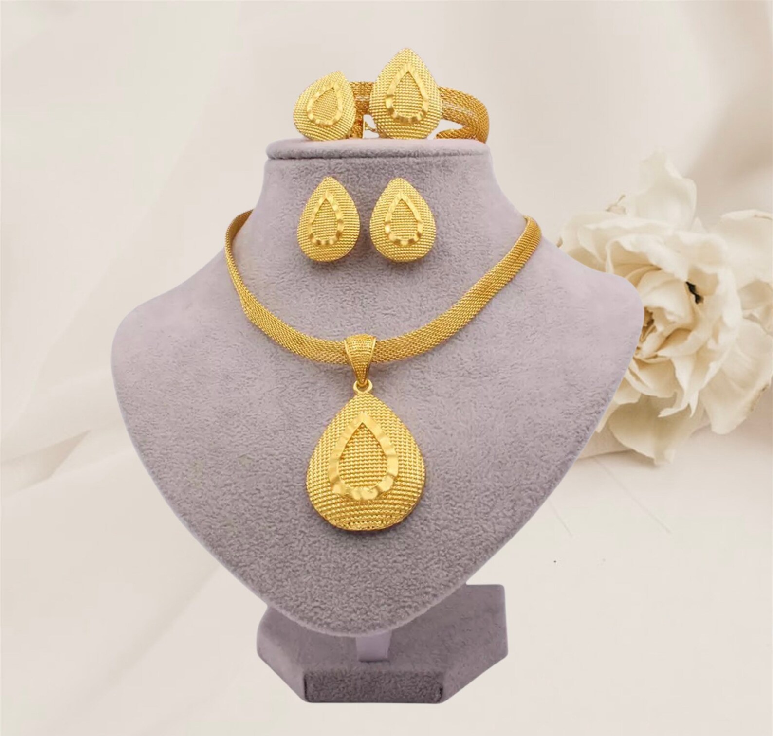 24K Gold Jewelry Set Dubai Gold Jewelry Set for Women Etsy