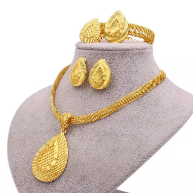 24K Gold Jewelry Set Dubai Gold Jewelry Set for Women Etsy