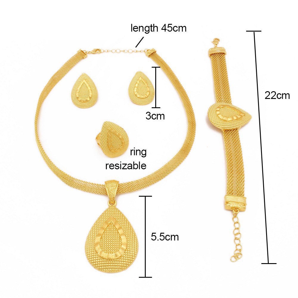 24K Gold Jewelry Set Dubai Gold Jewelry Set for Women Etsy