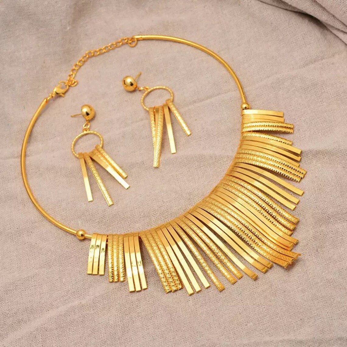 Statements Jewelry Sets Wedding Gold Jewelry Set for Women Etsy
