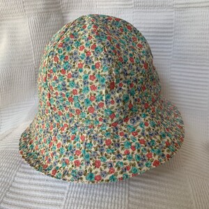 Floral Print and Pastel Trees Reversible Bucket Hat, (49cm circumference) handmade in Australia